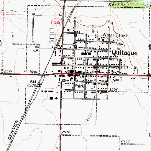 Topographic Map of Quitaque Post Office, TX