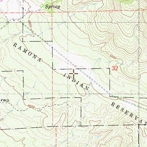 Topographic Map of Ramona Village, CA