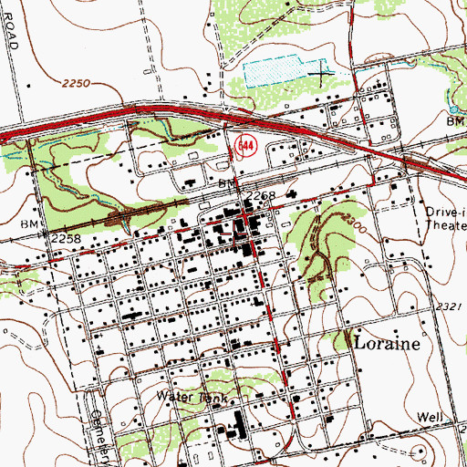 Topographic Map of Loraine Post Office, TX