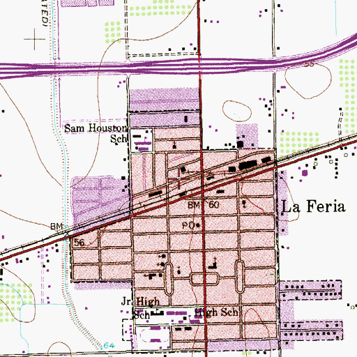 Topographic Map of La Feria Post Office, TX