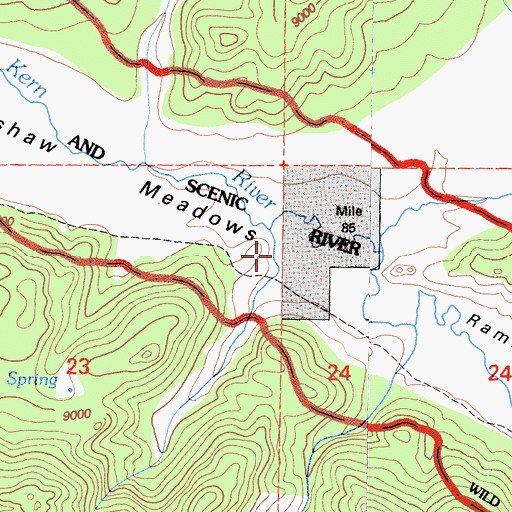 Topographic Map of Ramshaw Meadows, CA
