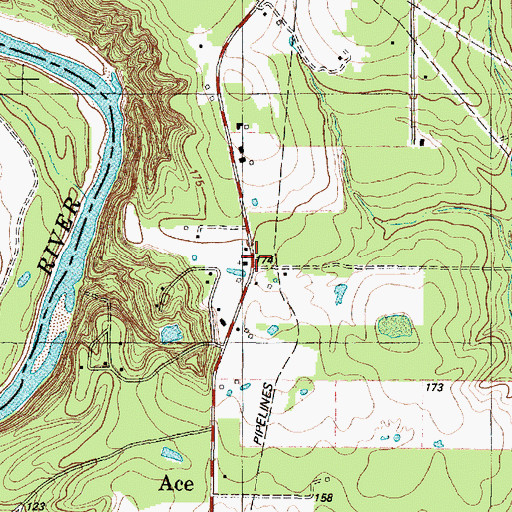 Topographic Map of Ace Post Office, TX