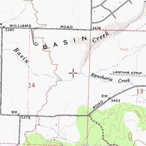 Topographic Map of Rancheria Creek, CA