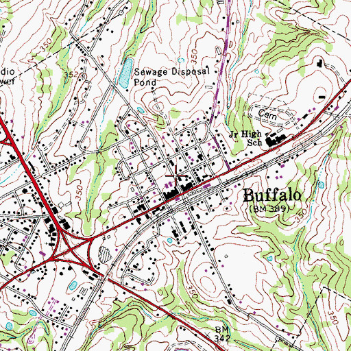 Topographic Map of Buffalo Post Office, TX