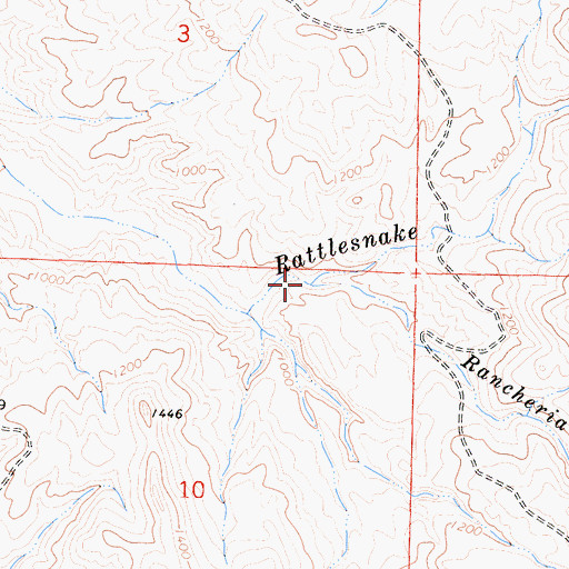 Topographic Map of Rancheria Creek, CA