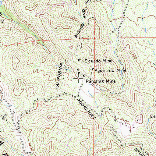 Topographic Map of Ranchito Mine, CA