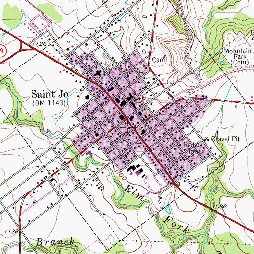 Topographic Map of Saint Jo Post Office, TX