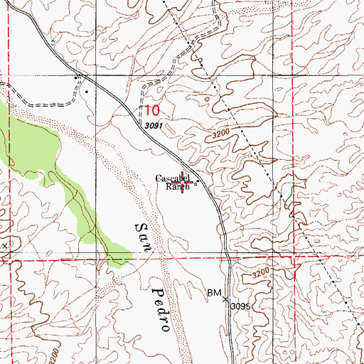 Topographic Map of Cascabel Ranch, AZ
