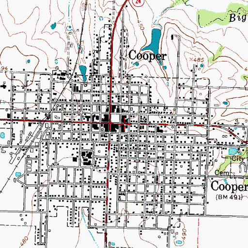Topographic Map of Cooper Post Office, TX