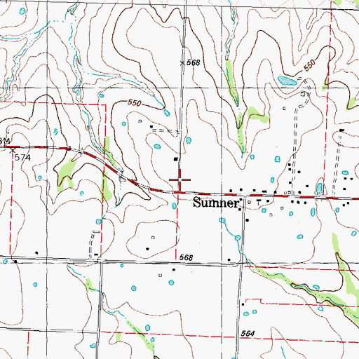 Topographic Map of Sumner Post Office, TX