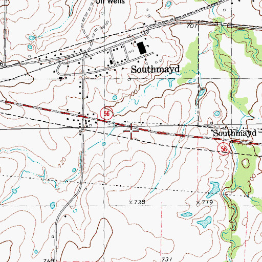 Topographic Map of Southmayd Post Office, TX