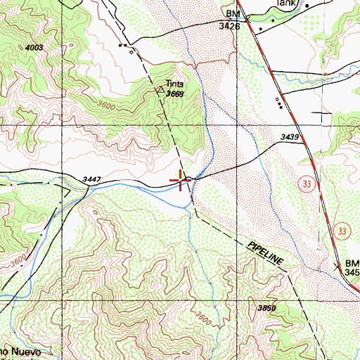 Topographic Map of Rancho Nuevo Creek, CA