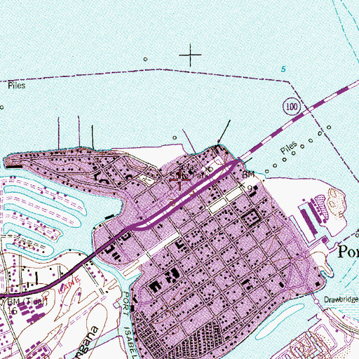 Topographic Map of Port Isabel Post Office, TX