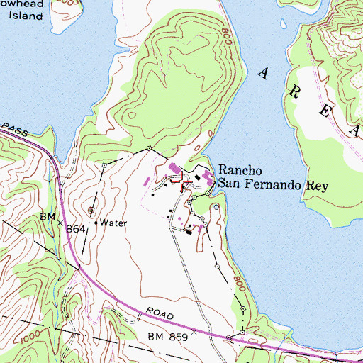 Topographic Map of Rancho San Fernando Rey, CA