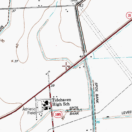 Topographic Map of Elmaton Post Office, TX