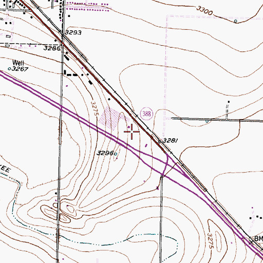 Topographic Map of Shallowater Post Office, TX
