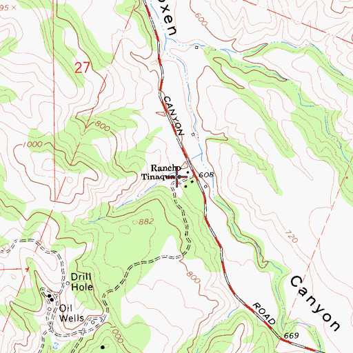 Topographic Map of Rancho Tinaquaic, CA