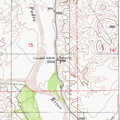 Topographic Map of Cascabel School, AZ