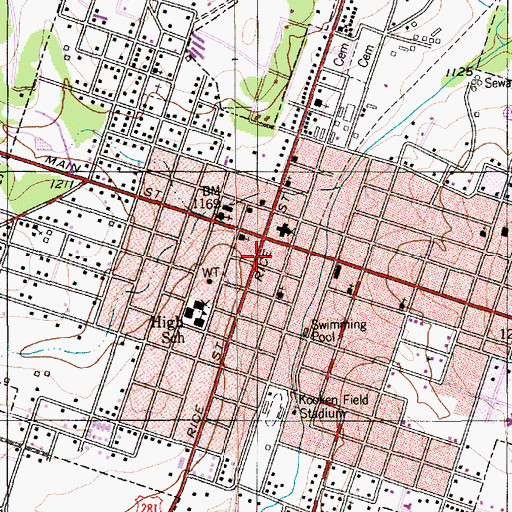 Topographic Map of Hamilton Post Office, TX