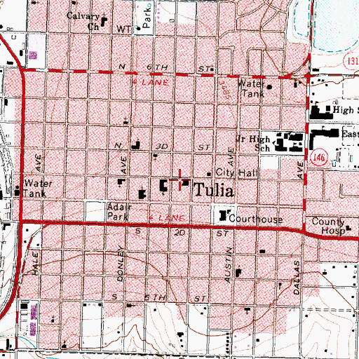 Topographic Map of Tulia Post Office, TX