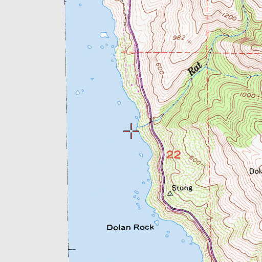 Topographic Map of Rat Creek, CA