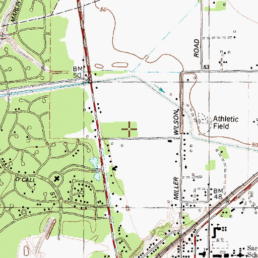 Topographic Map of Crosby Post Office, TX