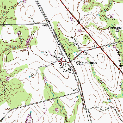 Topographic Map of Chriesman Post Office, TX