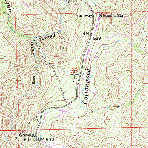 Topographic Map of Rattlesnake Canyon, CA