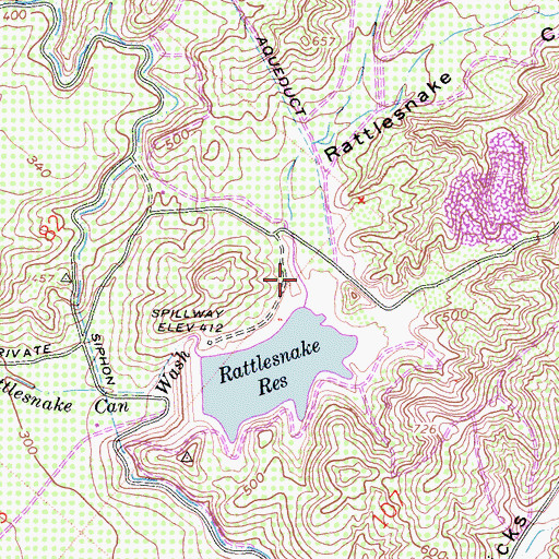 Topographic Map of Rattlesnake Canyon, CA