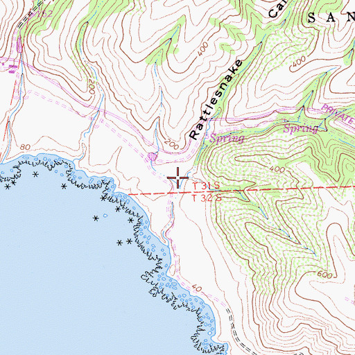 Topographic Map of Rattlesnake Canyon, CA