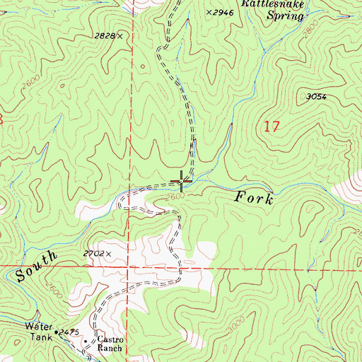 Topographic Map of Rattlesnake Creek, CA