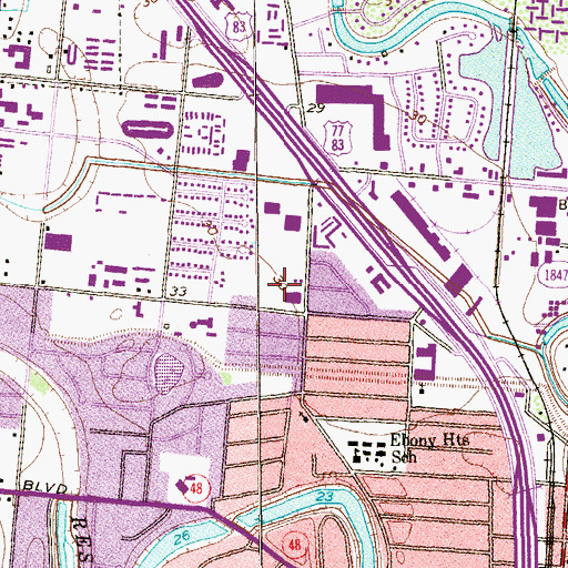 Topographic Map of Brownsville Post Office, TX