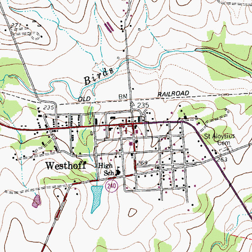 Topographic Map of Westhoff Post Office, TX