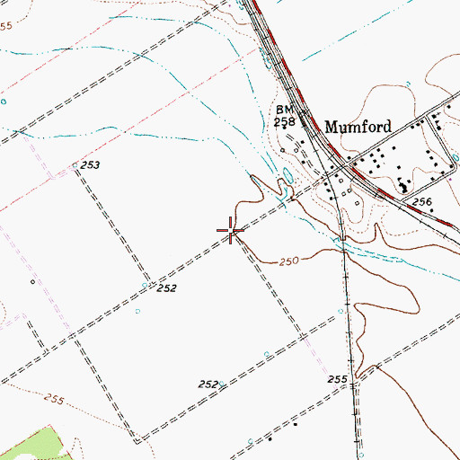 Topographic Map of Mumford Post Office, TX
