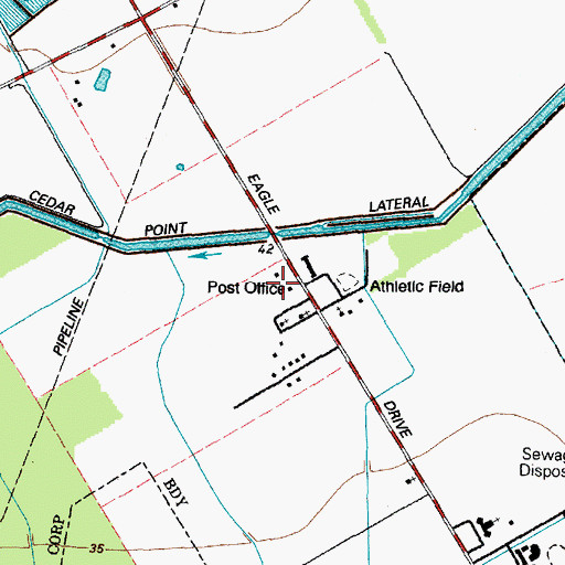 Topographic Map of Mont Belvieu Post Office, TX