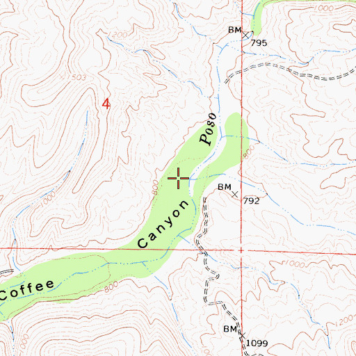 Topographic Map of Rattlesnake Creek, CA