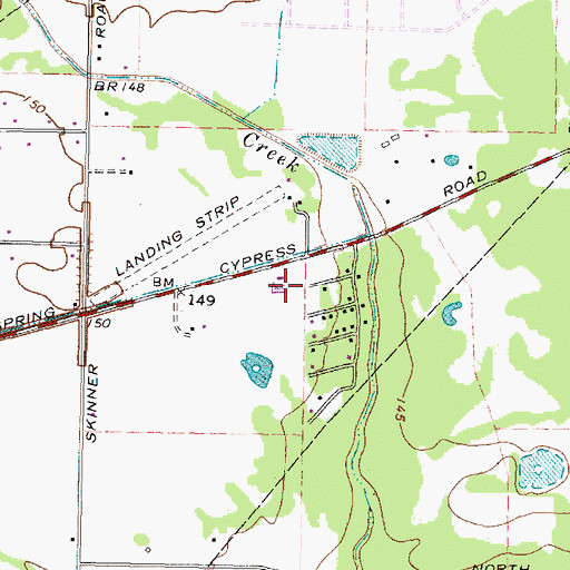 Topographic Map of Cypress Post Office, TX