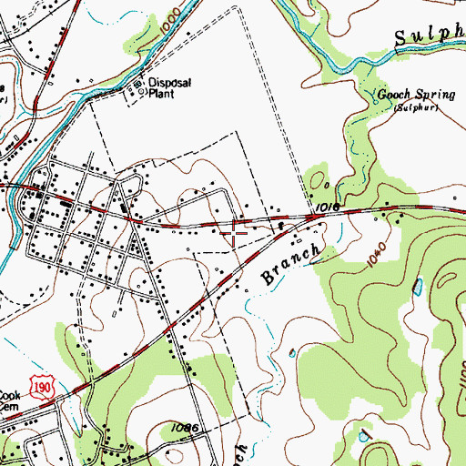 Topographic Map of Lampasas Post Office, TX