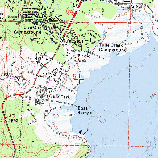 Topographic Map of Rattlesnake Creek, CA