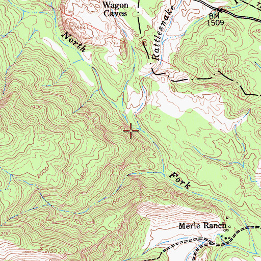 Topographic Map of Rattlesnake Creek, CA