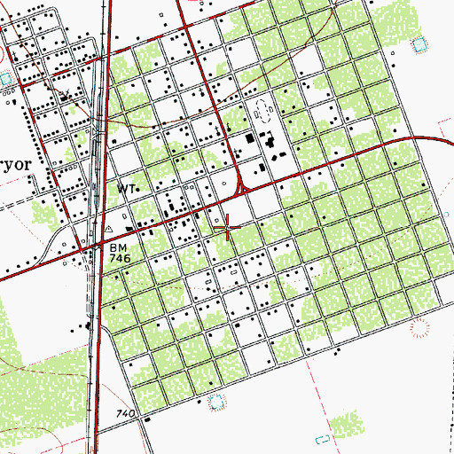 Topographic Map of La Pryor Post Office, TX