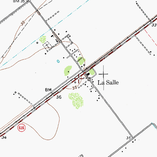 Topographic Map of La Salle Post Office, TX