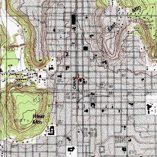 Topographic Map of Mineral Wells Post Office, TX