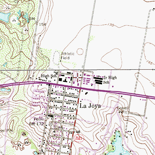 Topographic Map of La Joya Post Office, TX