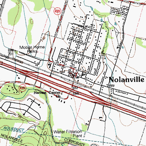 Topographic Map of Nolanville Post Office, TX
