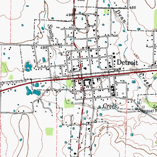 Topographic Map of Detroit Post Office, TX