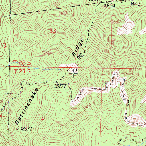 Topographic Map of Rattlesnake Ridge, CA