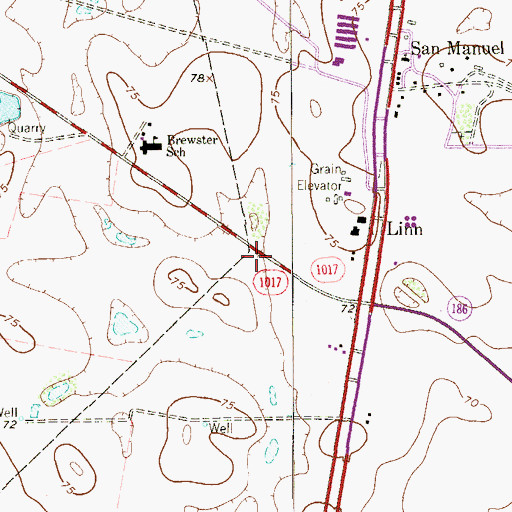 Topographic Map of Linn Post Office, TX