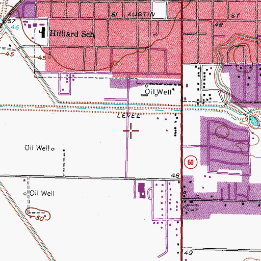 Topographic Map of Bay City Post Office, TX