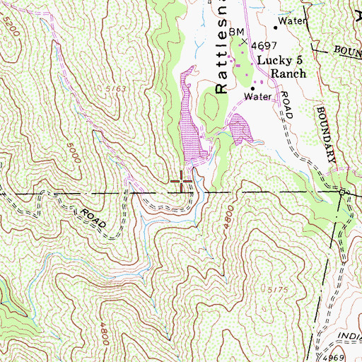 Topographic Map of Rattlesnake Valley, CA